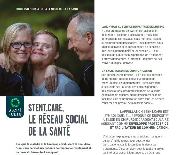 Magazine Solidaris - Stent.care le réseau social de la santé
